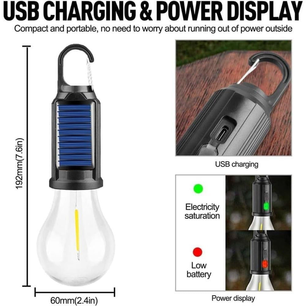 USB Rechargeable LED Tent Lights with 3 Modes for Camping Hiking Emergency