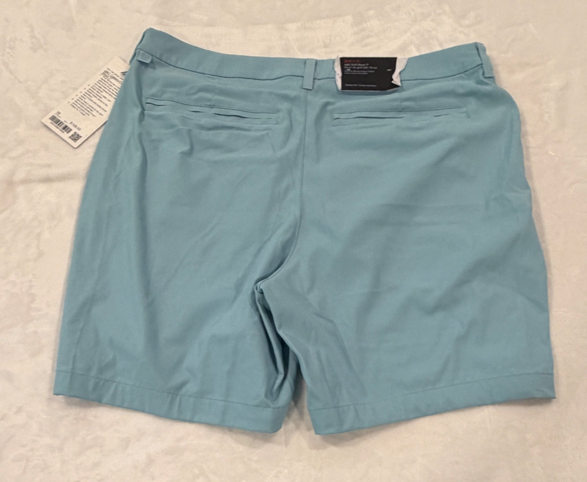 Men's 7-Inch Golf Shorts with UV Protection Moisture-Wicking Performance Light Blue