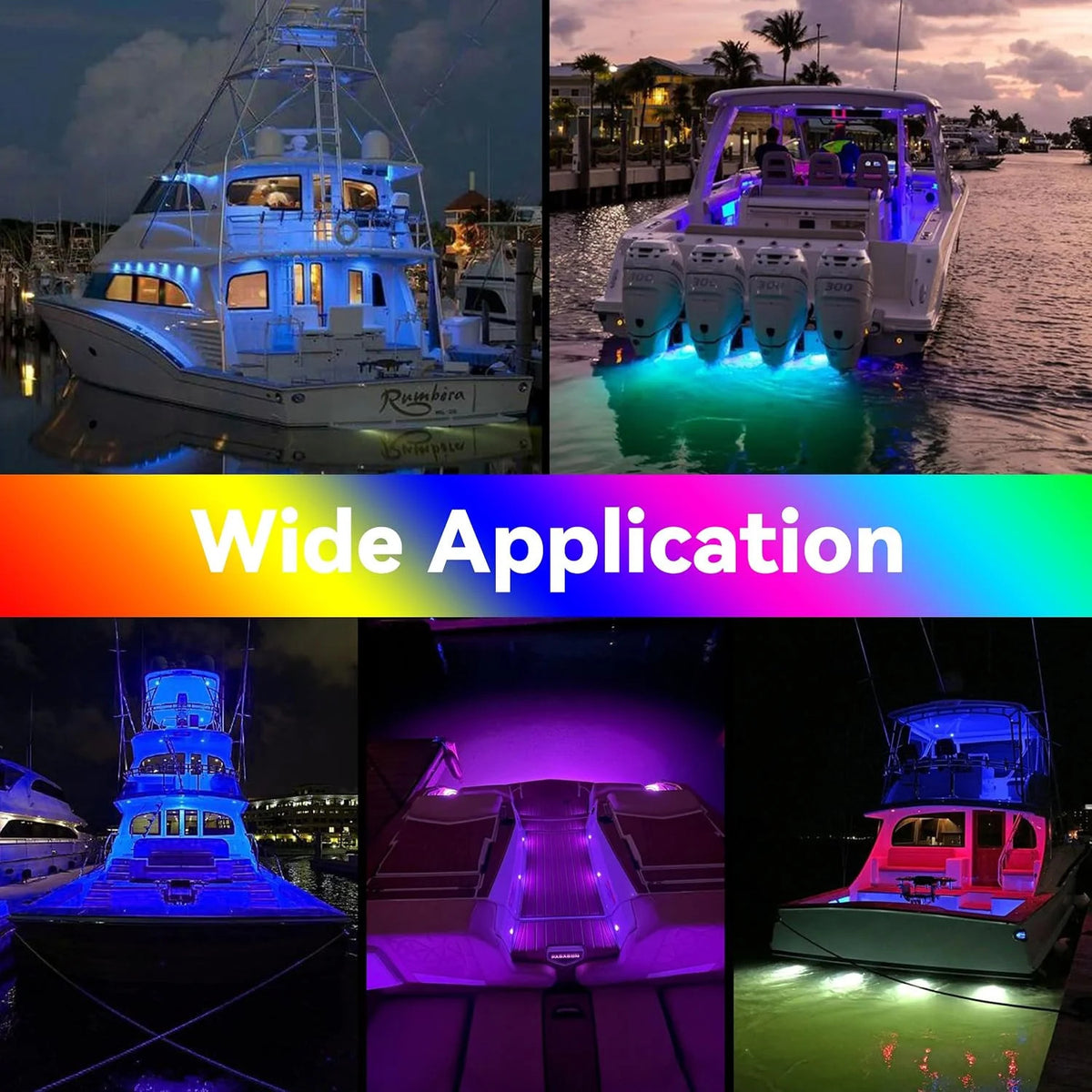 3-Inch Waterproof Marine RGBW LED Courtesy Lights Stainless Steel for Boats