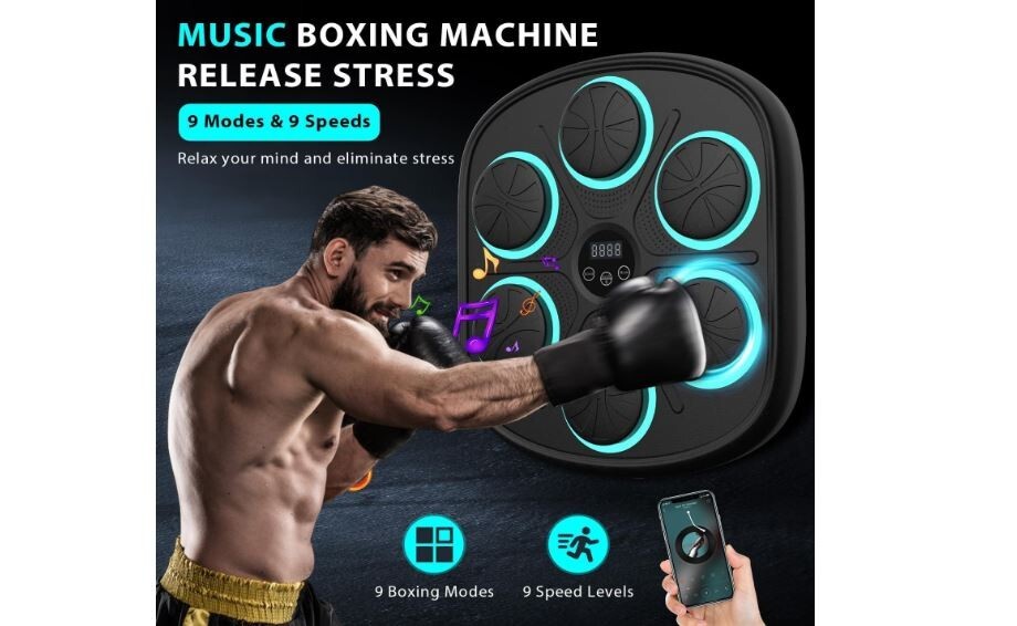 Electronic Boxing Training Machine with Bluetooth & Gloves for Adults Kids