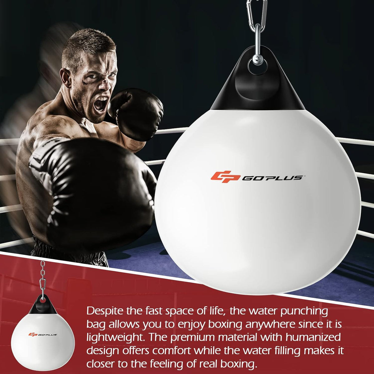 Heavy Punching Bag with Water Fillable Design - 21'' 180lb / 18'' 110lb MMA Boxing Equipment