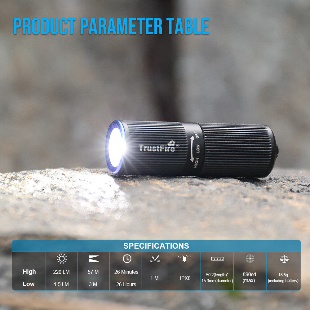 Mini Keychain Rechargeable LED Flashlight - Compact EDC Torch