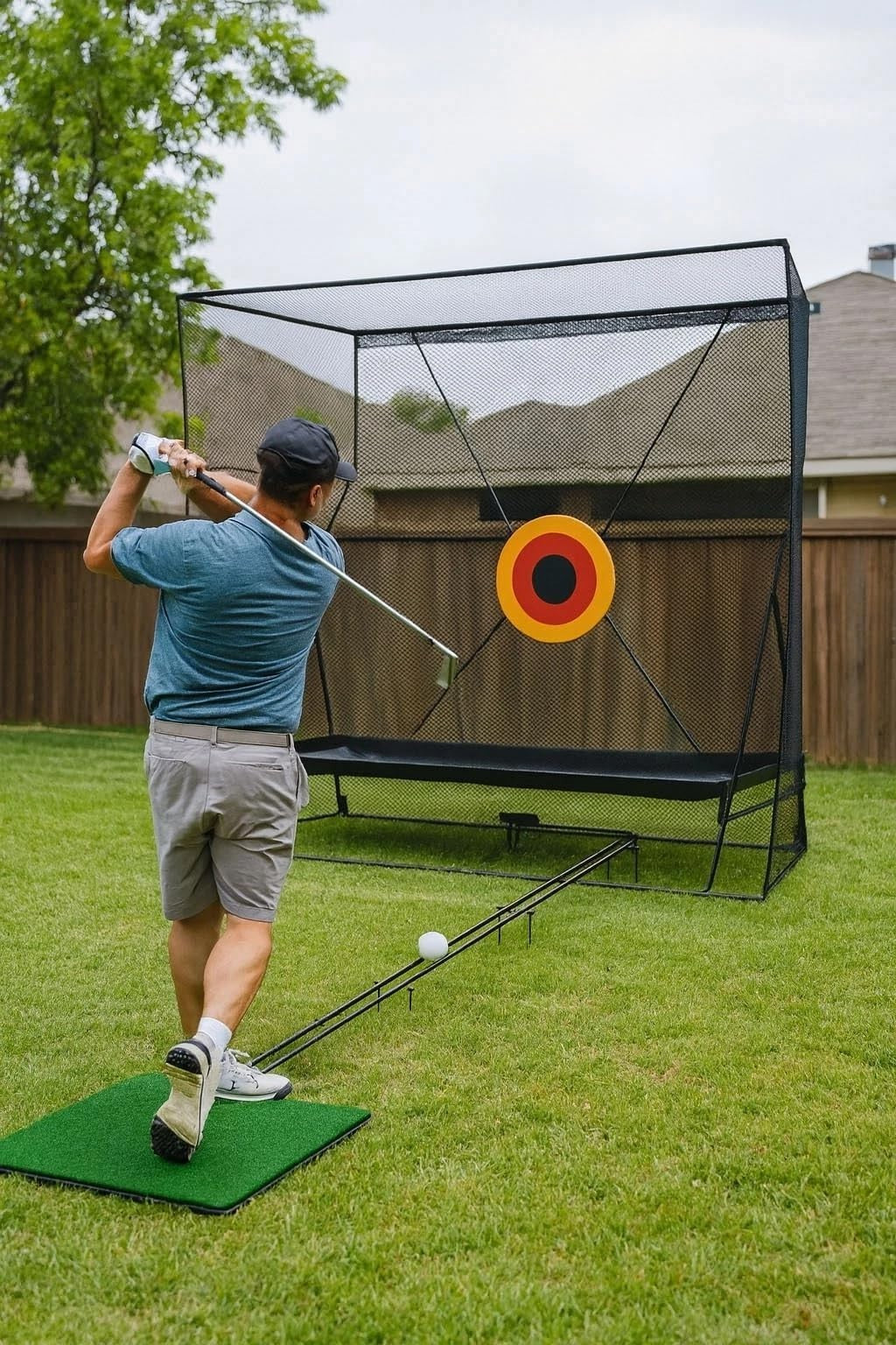 10x8Ft Golf Practice Net with Automatic Ball Return, Noise-Reducing, Easy Setup