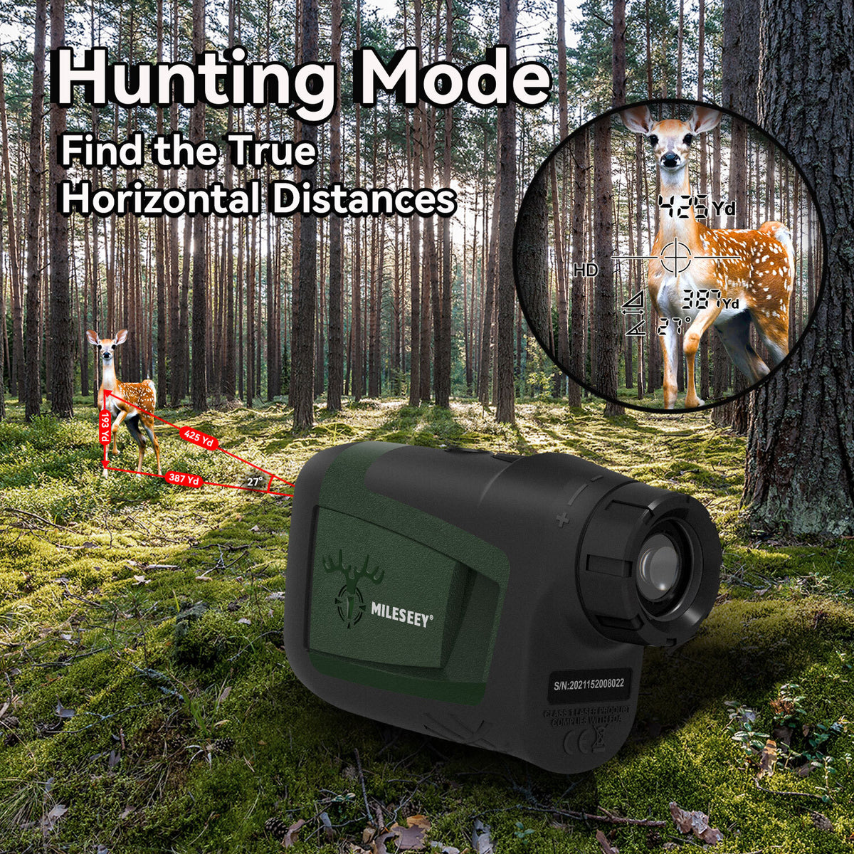 Laser Rangefinder for Hunting and Archery Up to 800 Yards with Angle & 6X Magnification