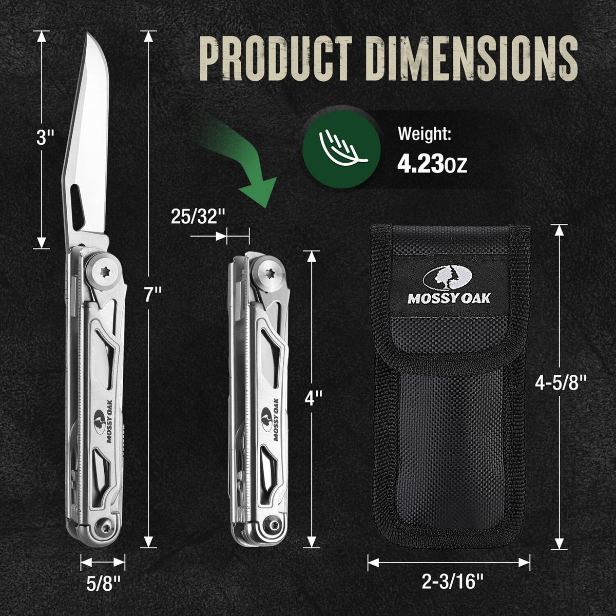 12-in-1 Multitool Pocket Knife Stainless Steel Outdoor Survival Tool