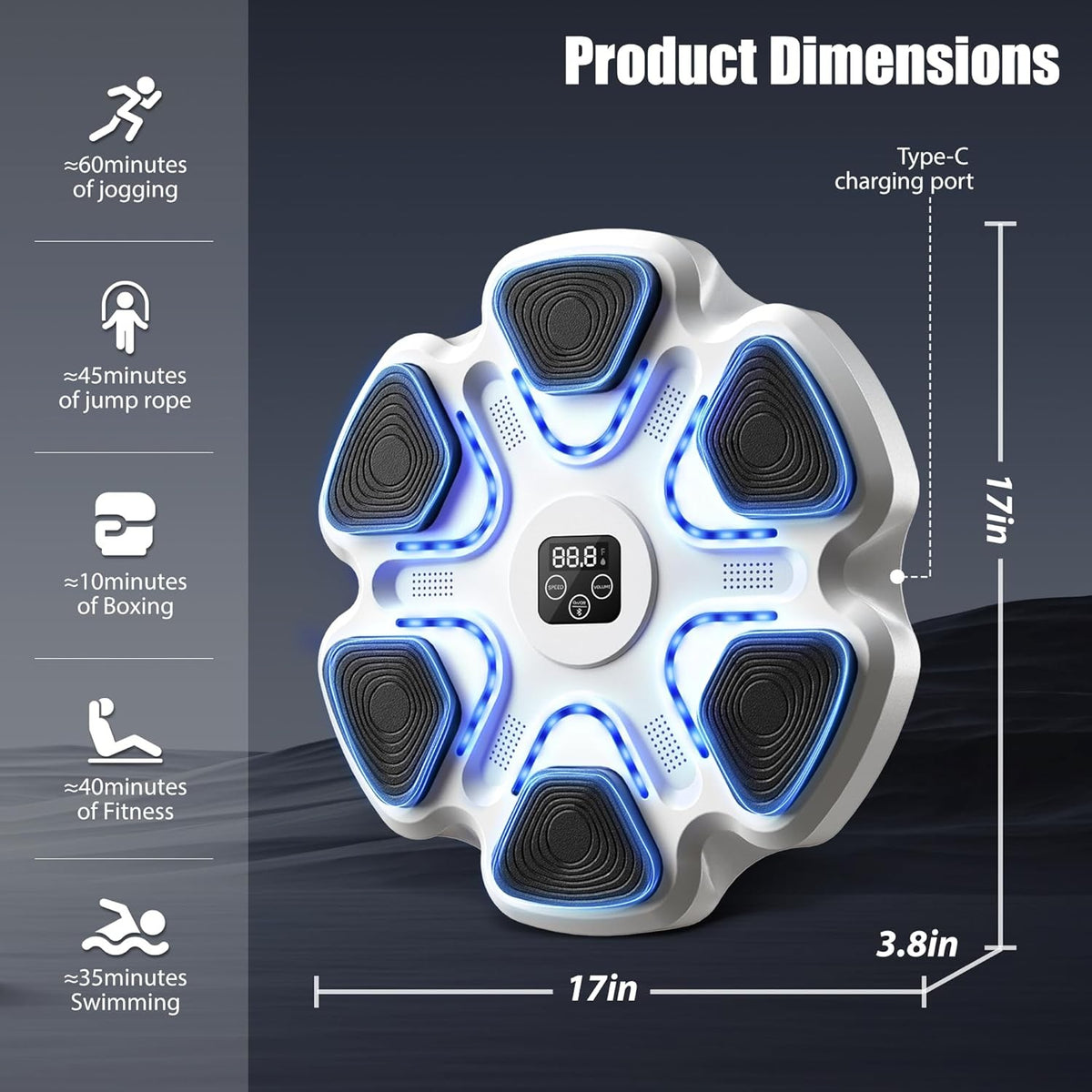 Wall Mounted Bluetooth Boxing Machine with Music & Feedback