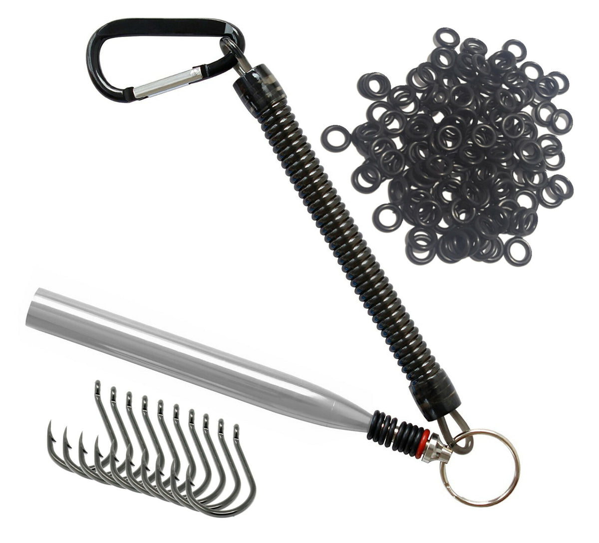 Wacky Rigging Kit with O-Rings and Tool for Bass Fishing
