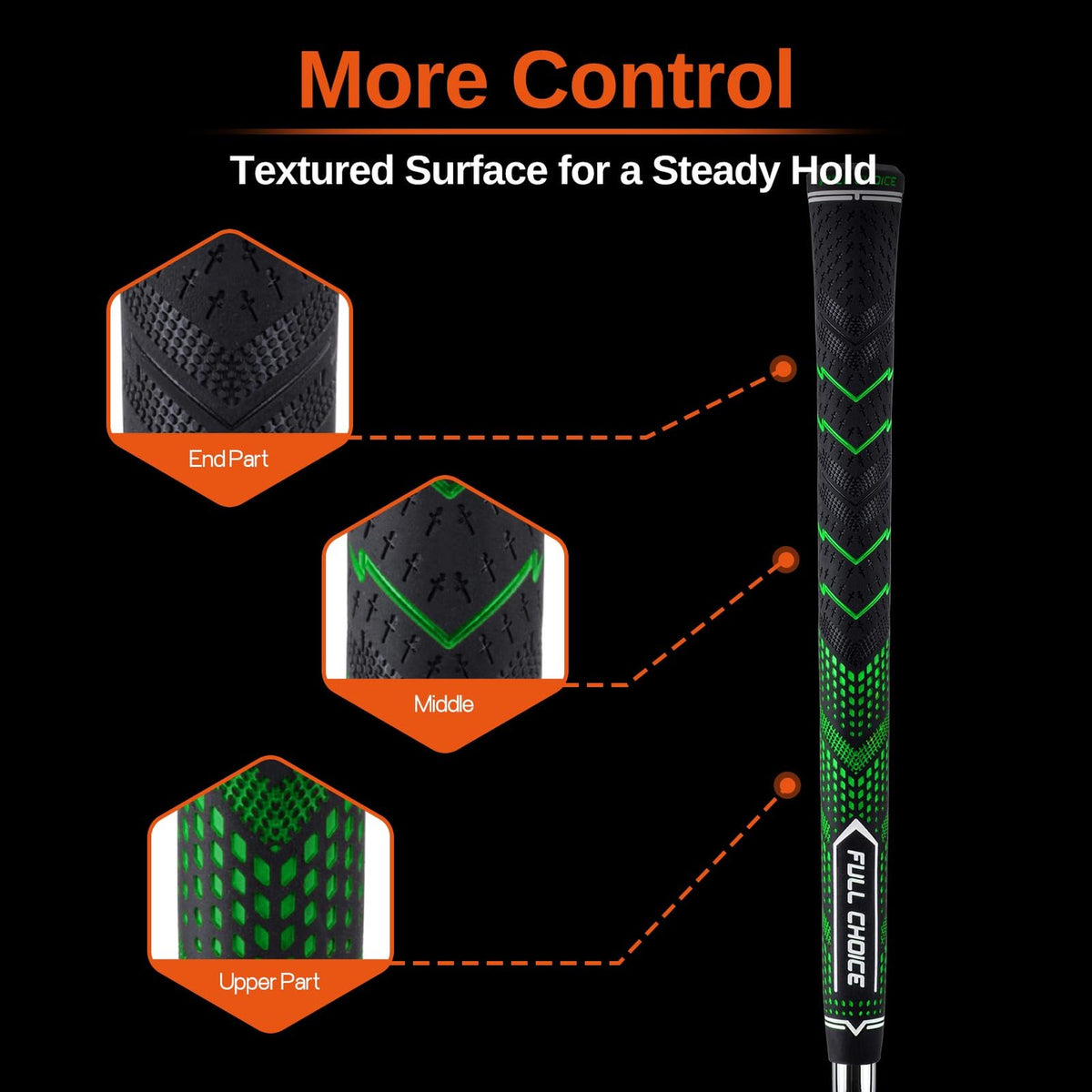 Golf Club Grips 13 Pack High Traction Rubber Midsize & Jumbo Options