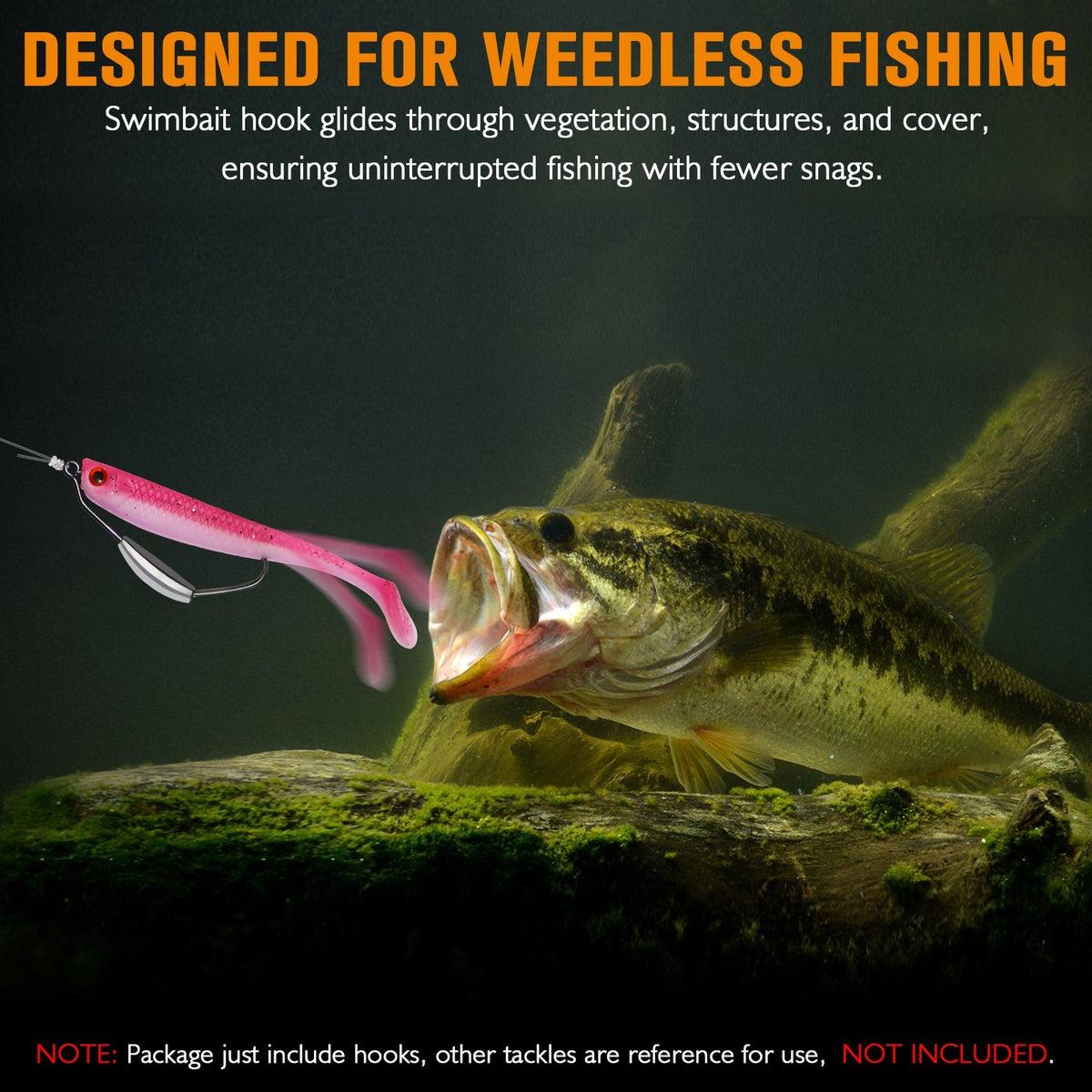 Weighted Swimbait Hooks Set - Strong, Weedless Fishing Hooks for Bass & More