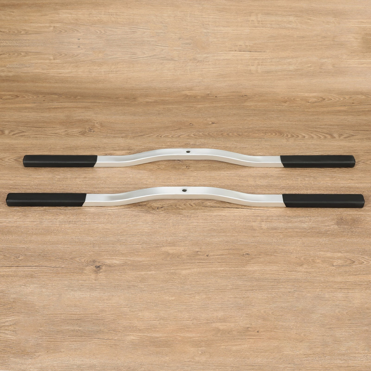 Universal Snowmobile Trailer Ski Tie Down Bars with Black Boots - 2 Pack
