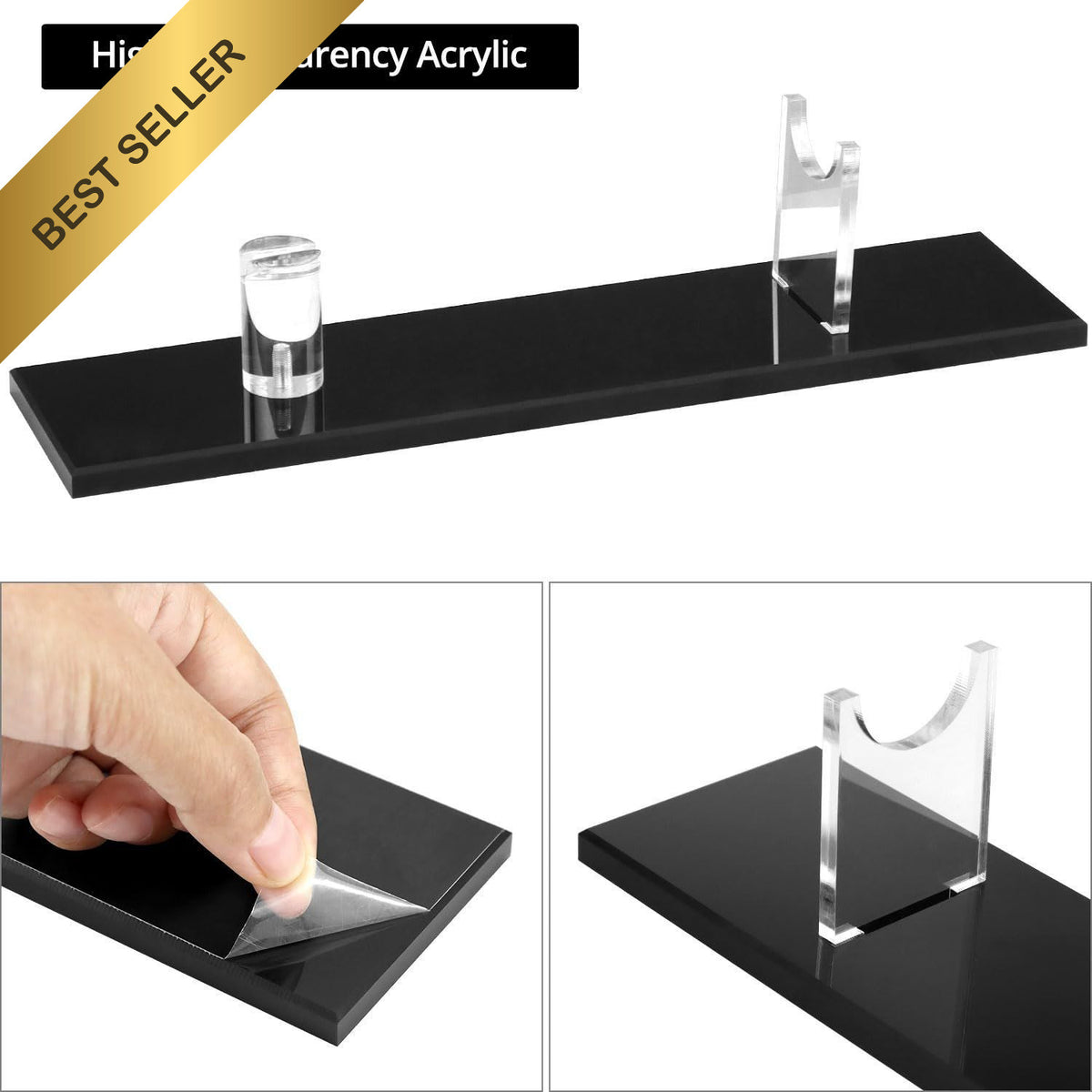 Acrylic Knife Display Stand Set 2 pcs Clear Holder for Swords, Medals, and Collectibles