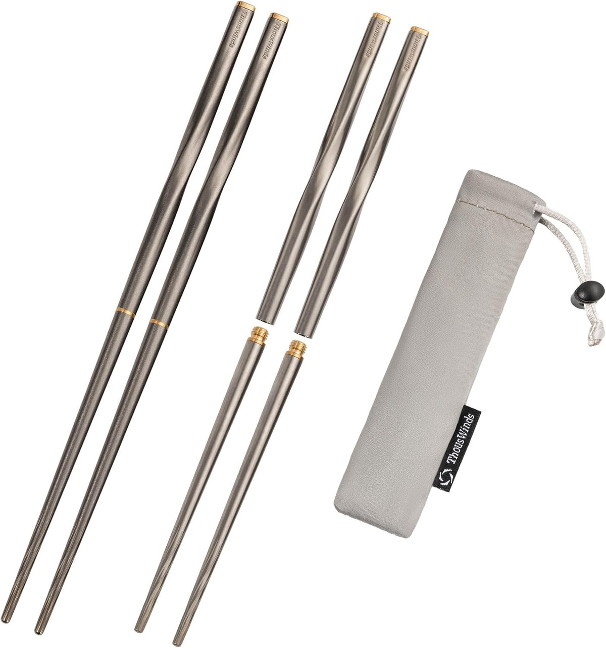 Titanium Foldable Reusable Camping Chopsticks - Lightweight & Durable Utensils