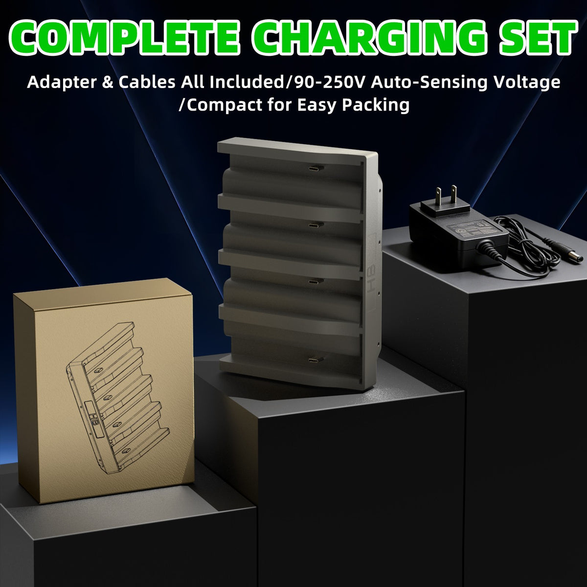 4-Port Lithium Cartridge Charger for Tactacam Reveal EM6 Batteries