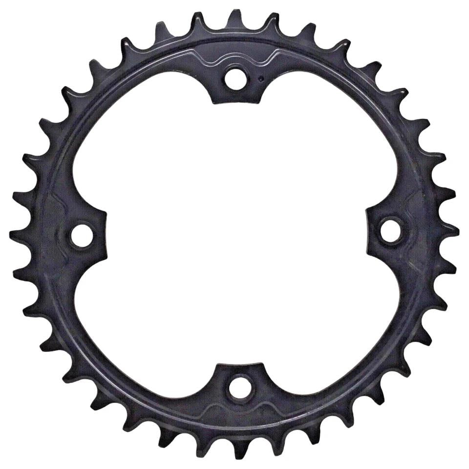 36-Tooth Bicycle Chainring for 10-12 Speed MTB & eMTB 104BCD Steel Black