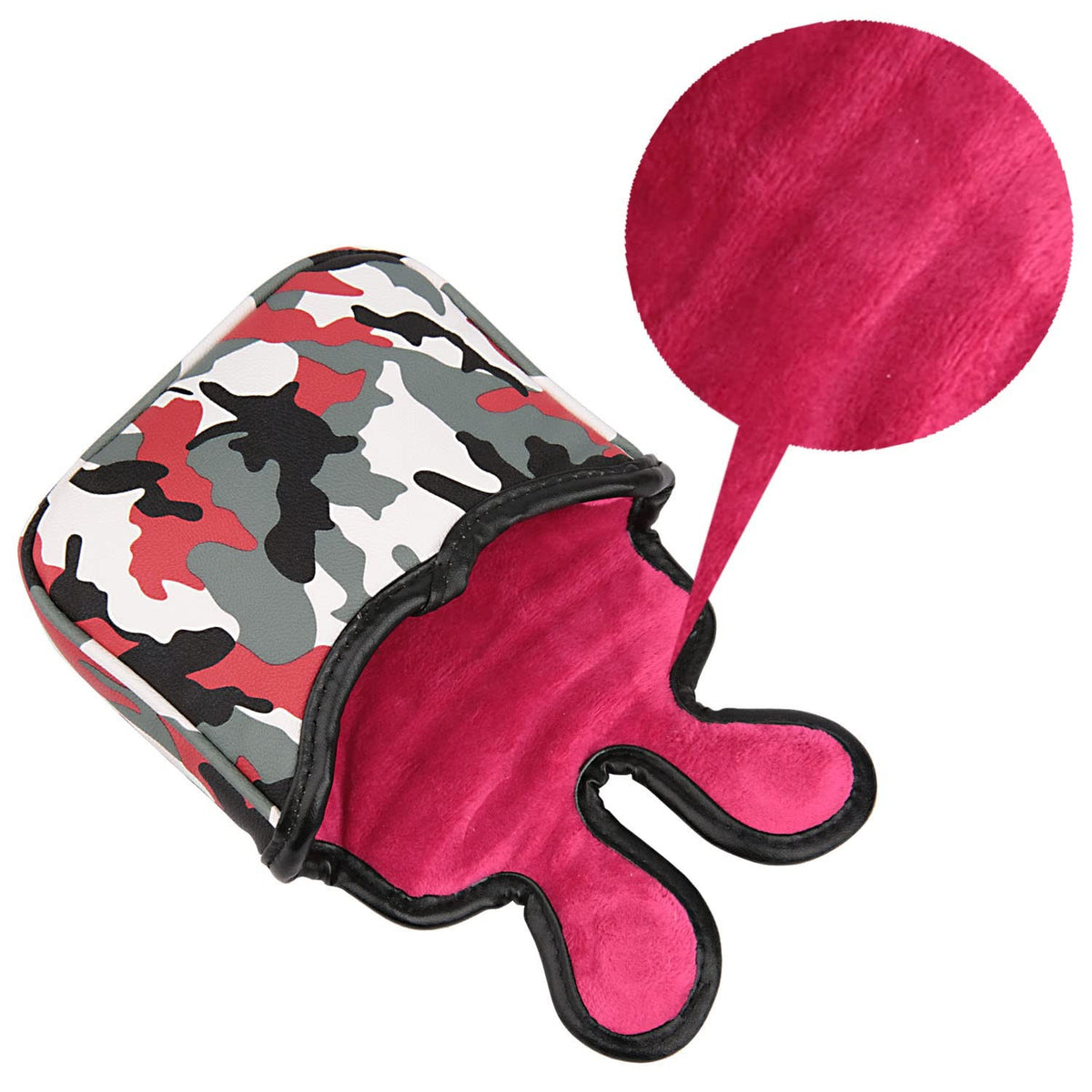 Golf Builder Red Camouflage Mallet Putter Head Cover - Waterproof Synthetic Leather