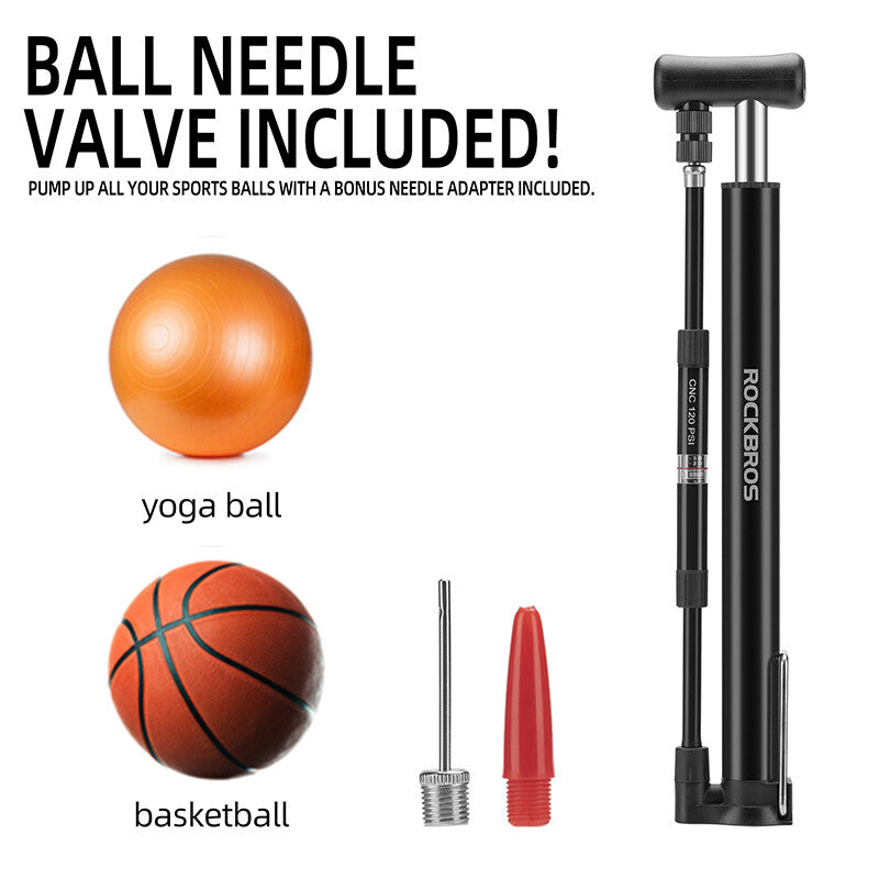 Mini Portable Bicycle Pump with High Pressure 8.3Bar Hand Inflator for Bike