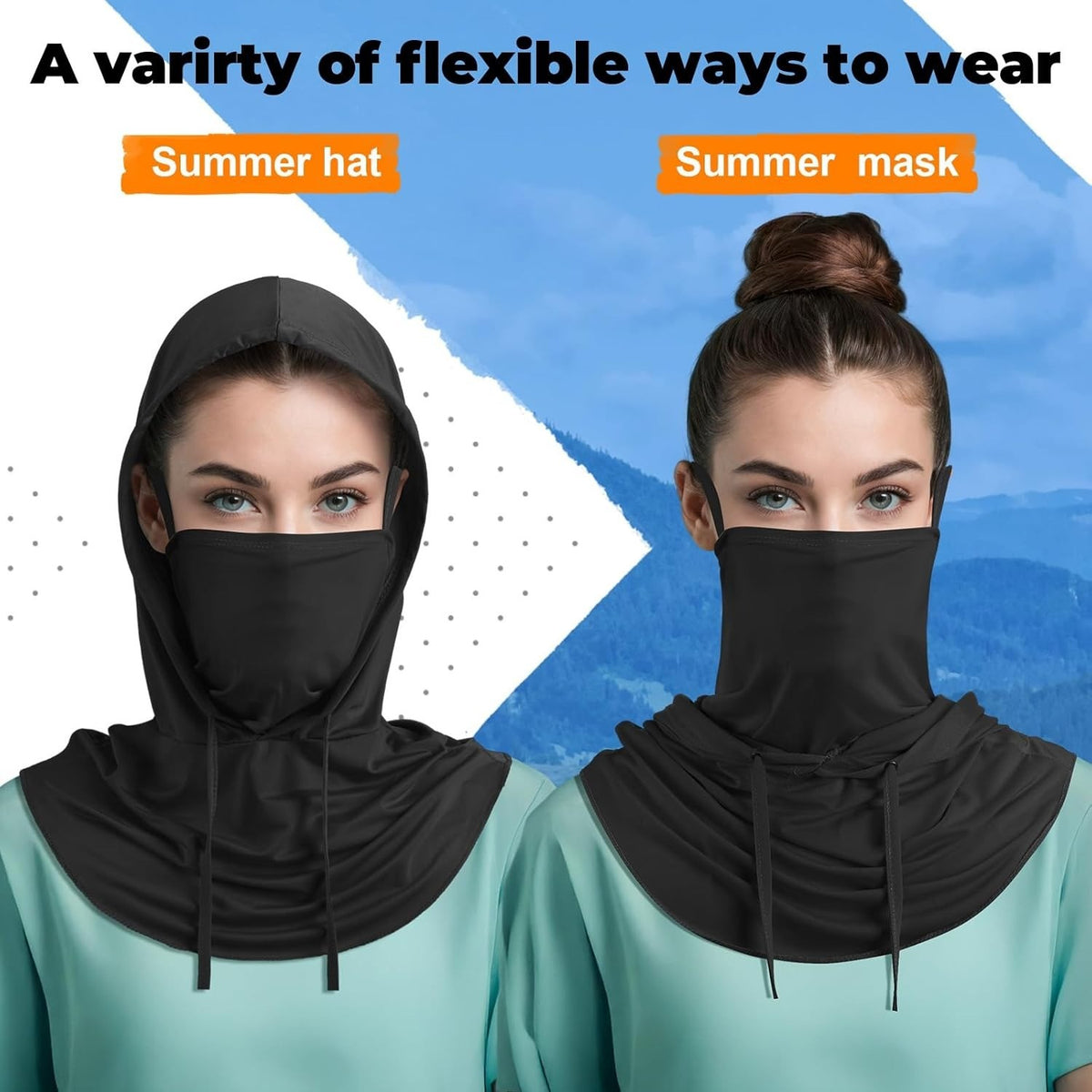 UV Protection Cooling Balaclava Face Mask 3-in-1 Full Head Cover for Sun Outdoor Activities