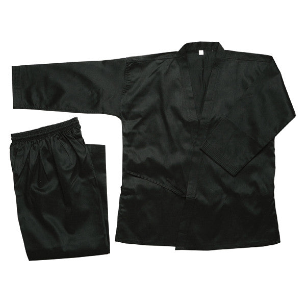 Martial Arts Karate Uniform Gi 7.5oz with White Belt Size 9 - Black