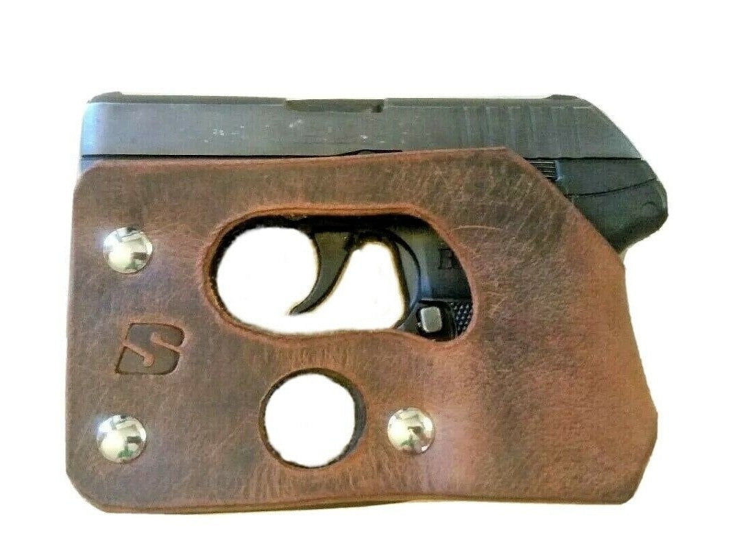 Wallet Style Pocket Holster for Ruger LCP 380 Kel-Tec P3AT P32 - Water Buffalo Leather