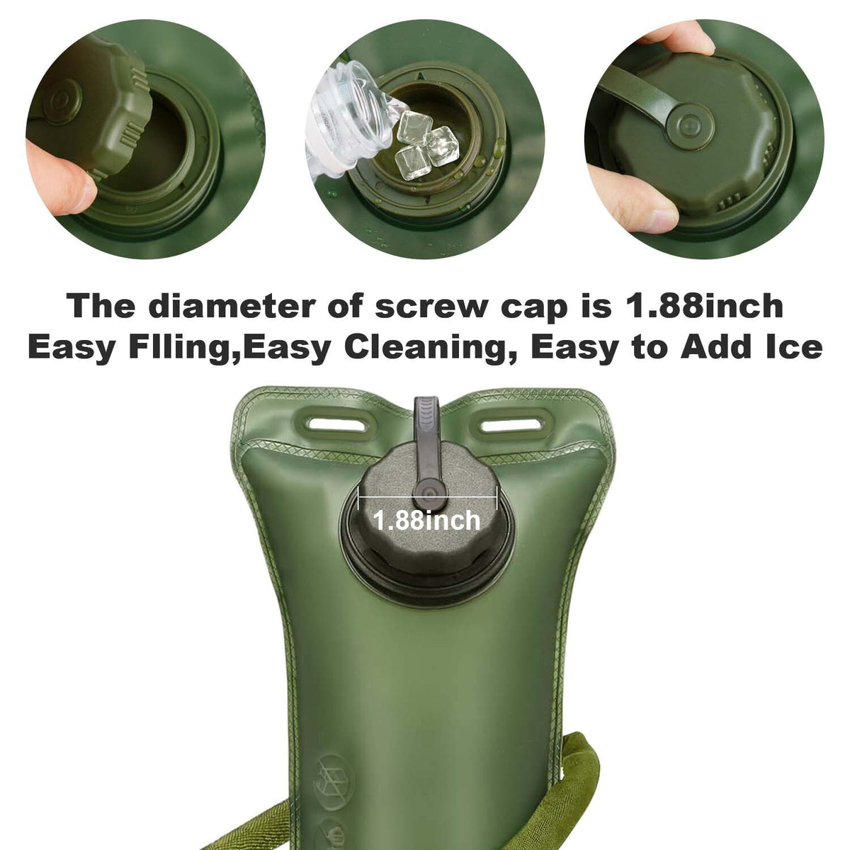 Hydration Bladder Water Reservoir with Drinking Tube for Camping Hiking Biking