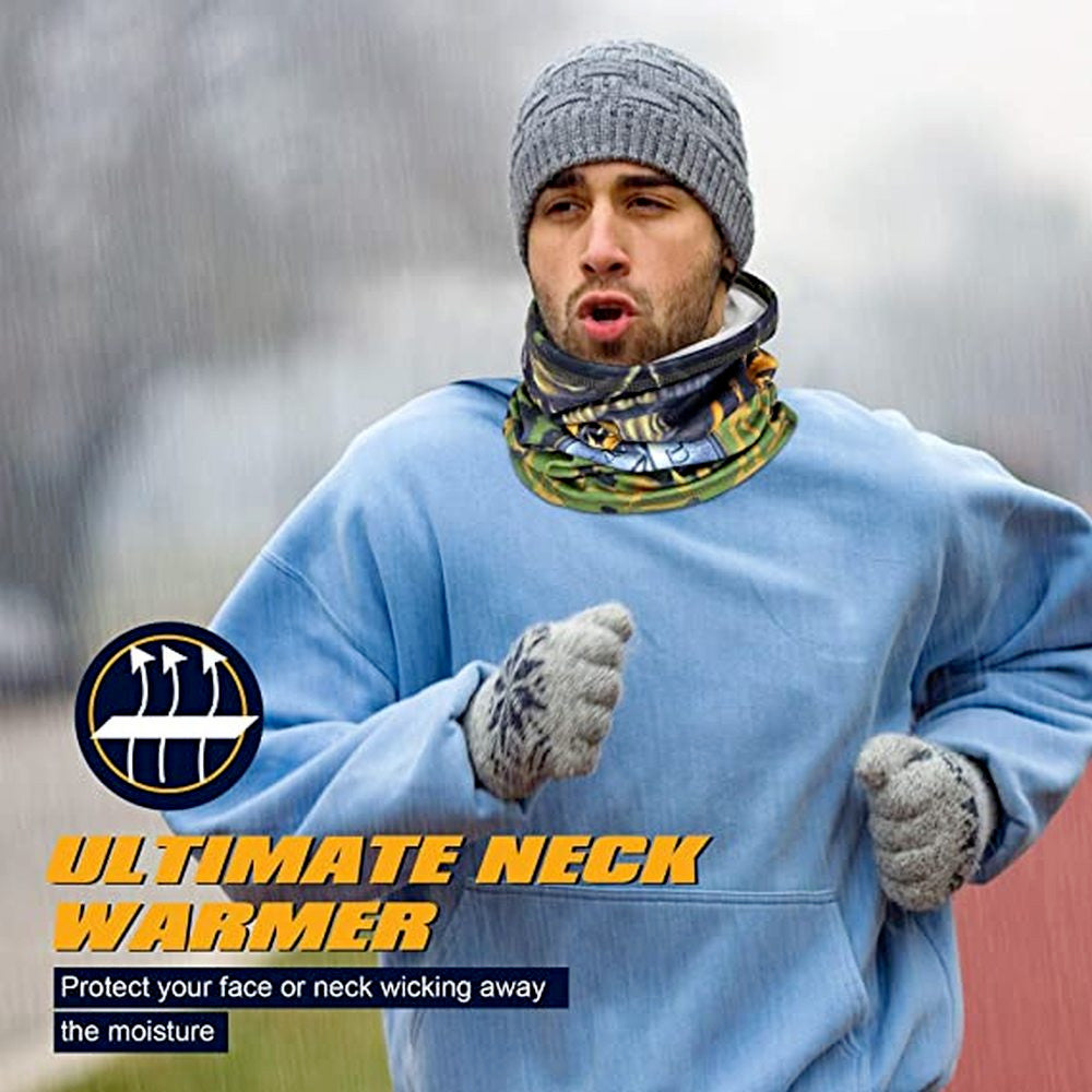 3D Print Fleece Neck Warmer Gaiter Winter Face Mask Scarf for Outdoor Sports