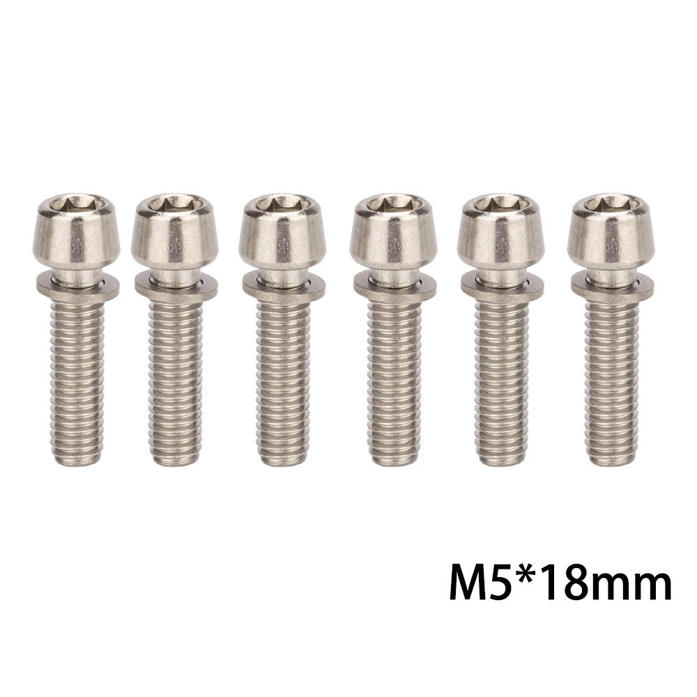 Bike Stem Bolts M5/M6 x 18mm with Washers - MTB & Road Handlebar Screws Set