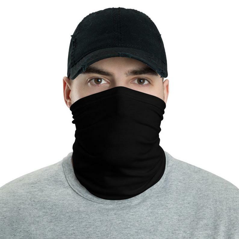Black Multi-Use Tube Scarf Bandana Face Mask for Outdoor Activities