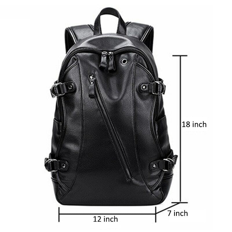 Waterproof Leather Backpack for Men Travel Hiking Laptop School Bag