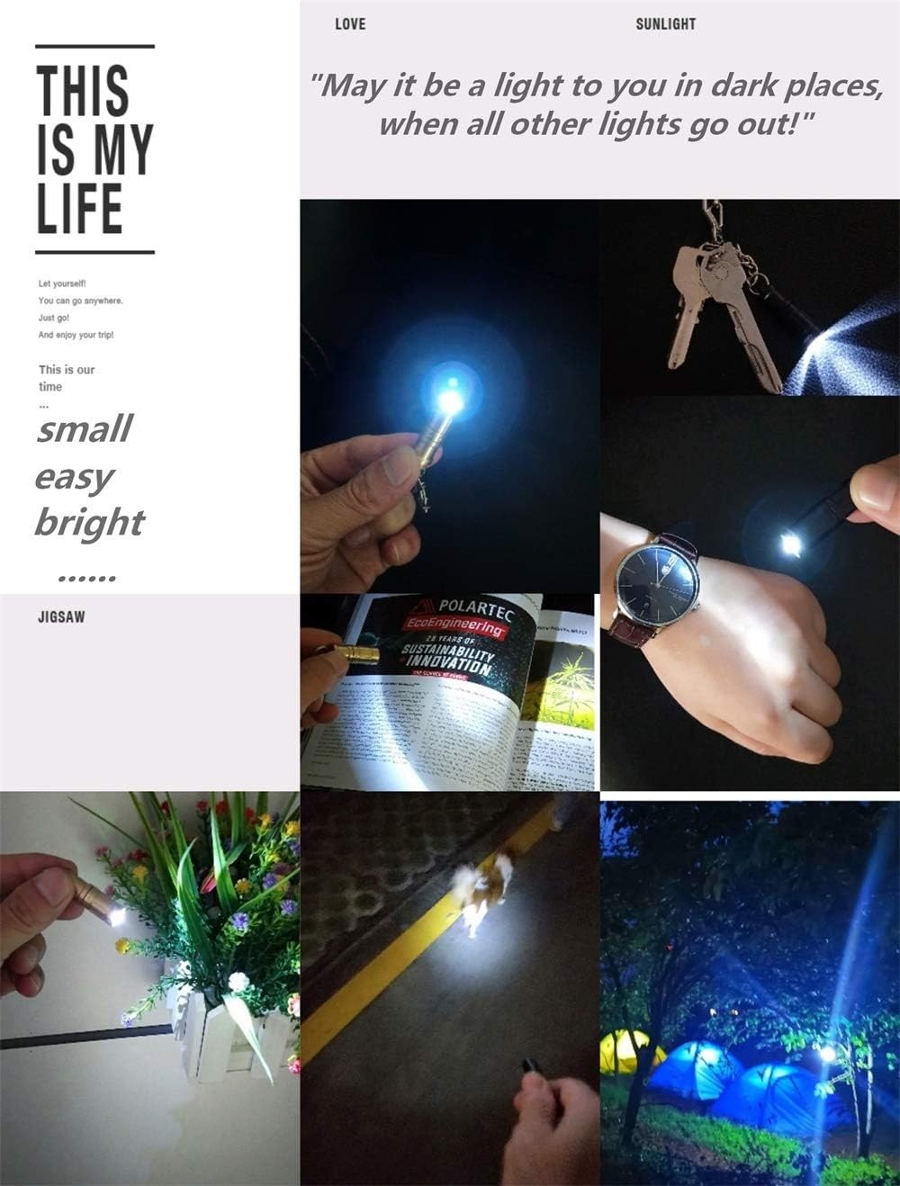 Mini LED Keychain Flashlight - Tiny Portable Safety Light 15 Lumens