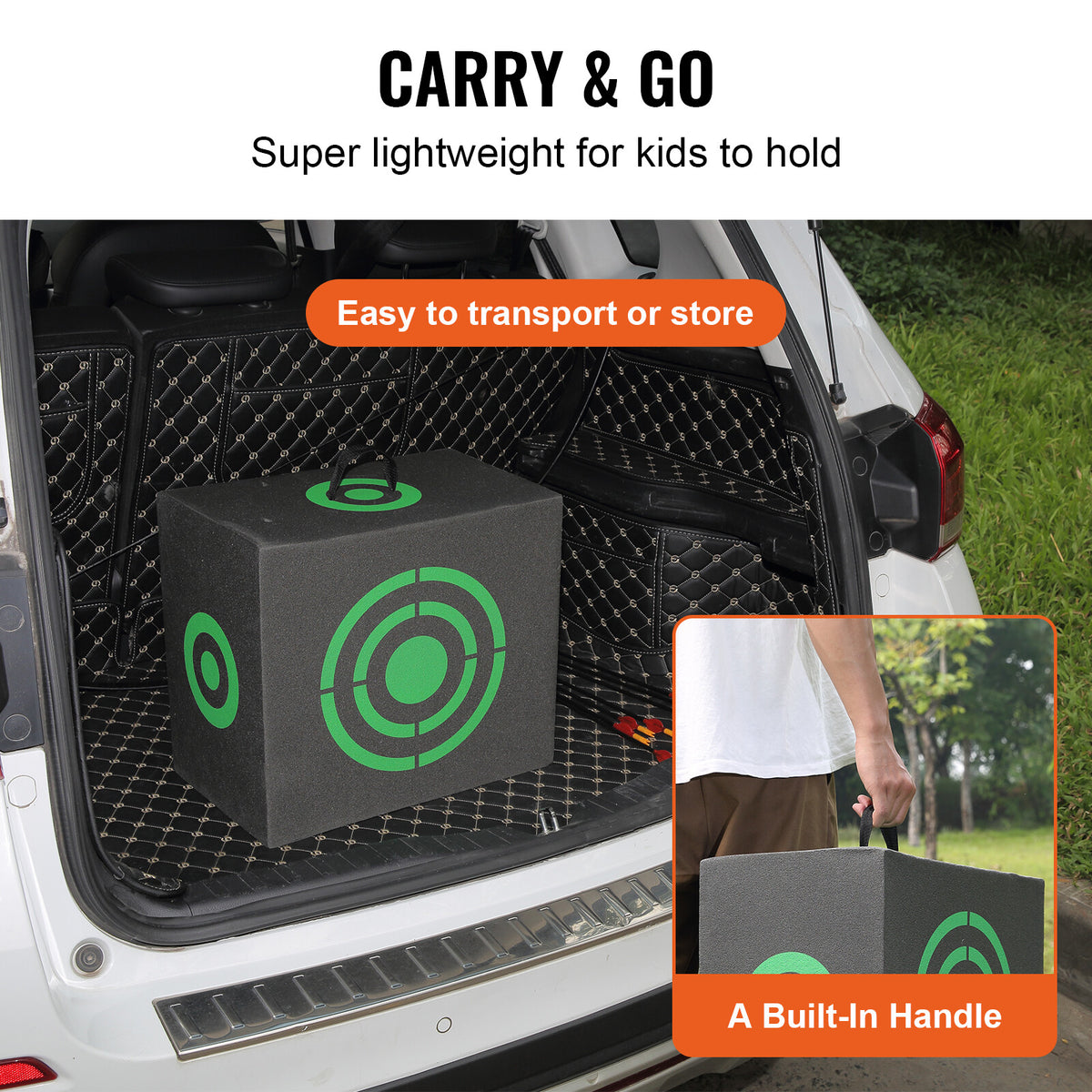 16x18 Foam Archery Target for Outdoor Practice, Portable Bow Shooting Cube