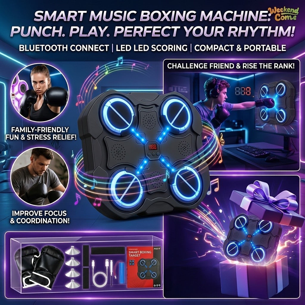Music Punching Bag for Boxing MMA Training Wall Mount Black