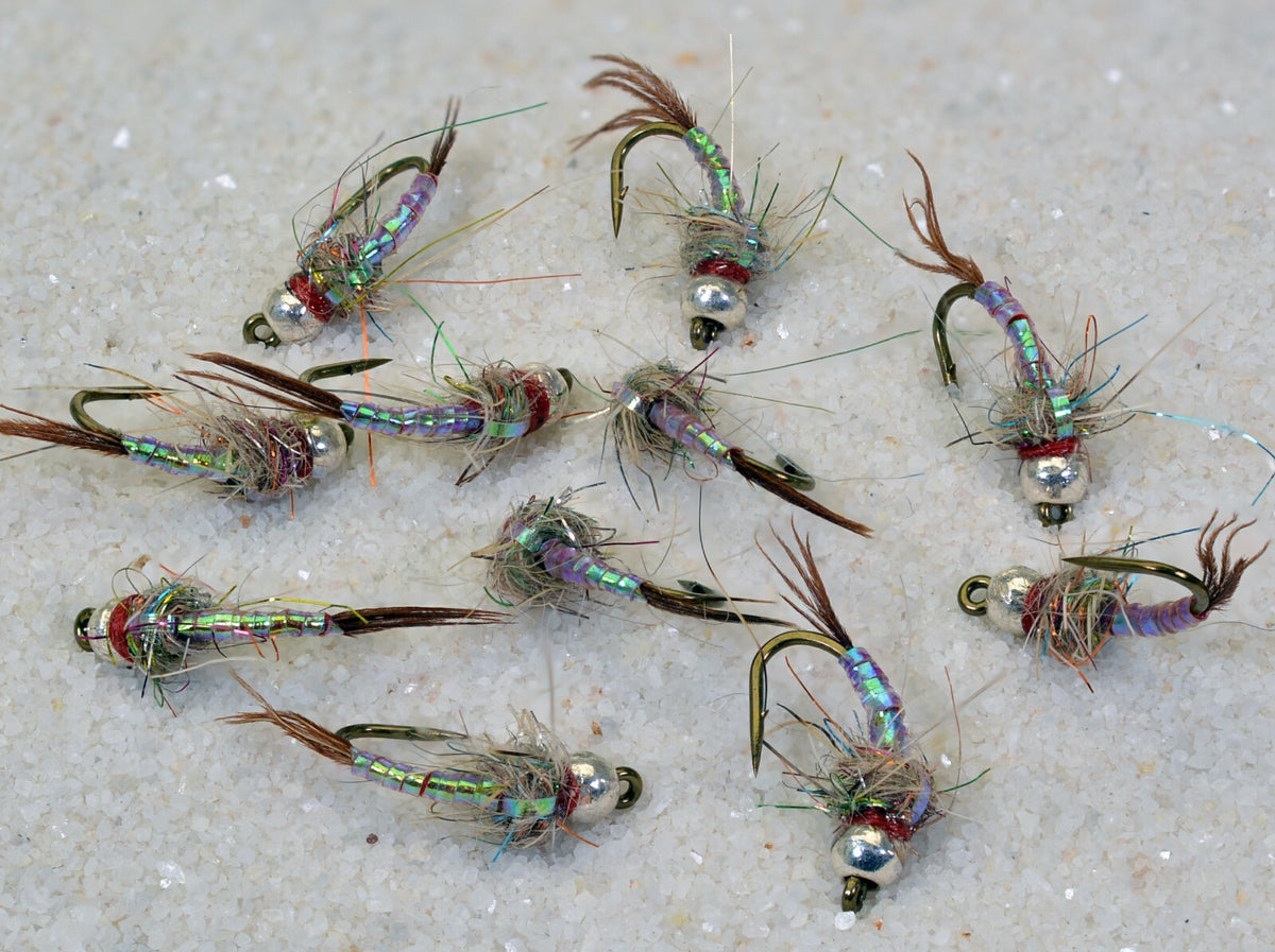 Fly Fishing Brass Bead Nymph Flies - Multiple Hook Sizes Assorted