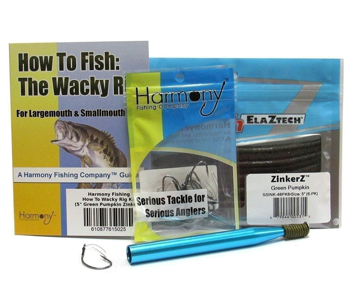 Fishing Wacky Rig Kit with Hooks, Baits & Guide for Bass & Panfish