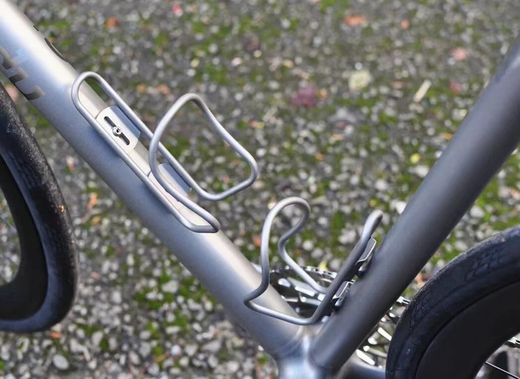 Titanium Water Bottle Cage Set - Ultra Light Sand Blasted Bike Accessories