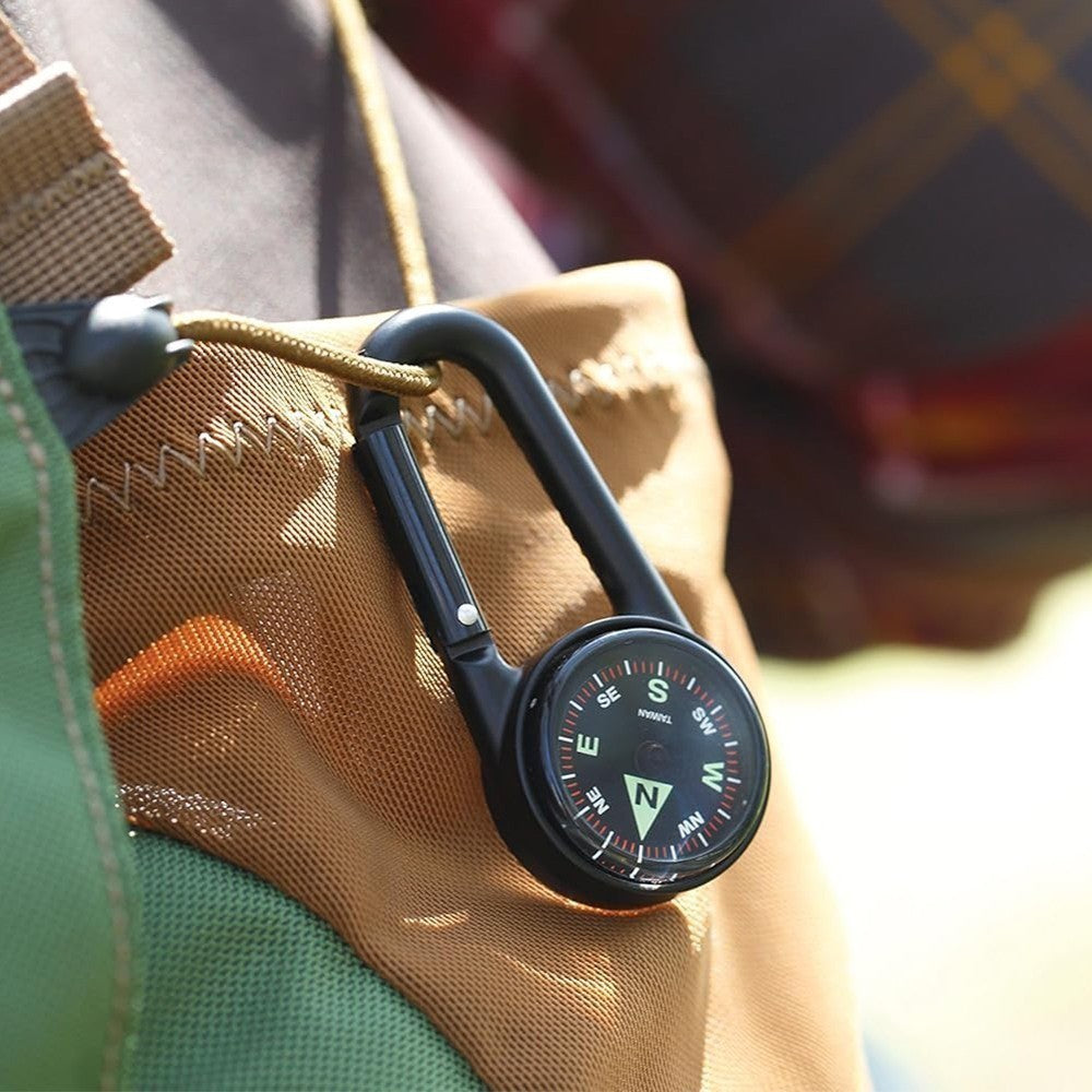 Liquid Filled Compass with Carabiner Clip for Hiking and Camping