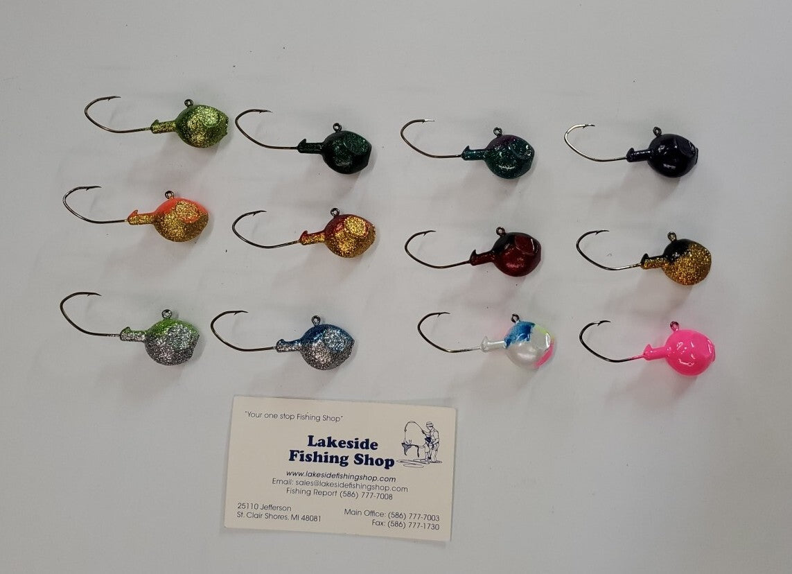1 OZ Walleye Jig Heads Set for Freshwater Fishing in Detroit & St. Clair Rivers