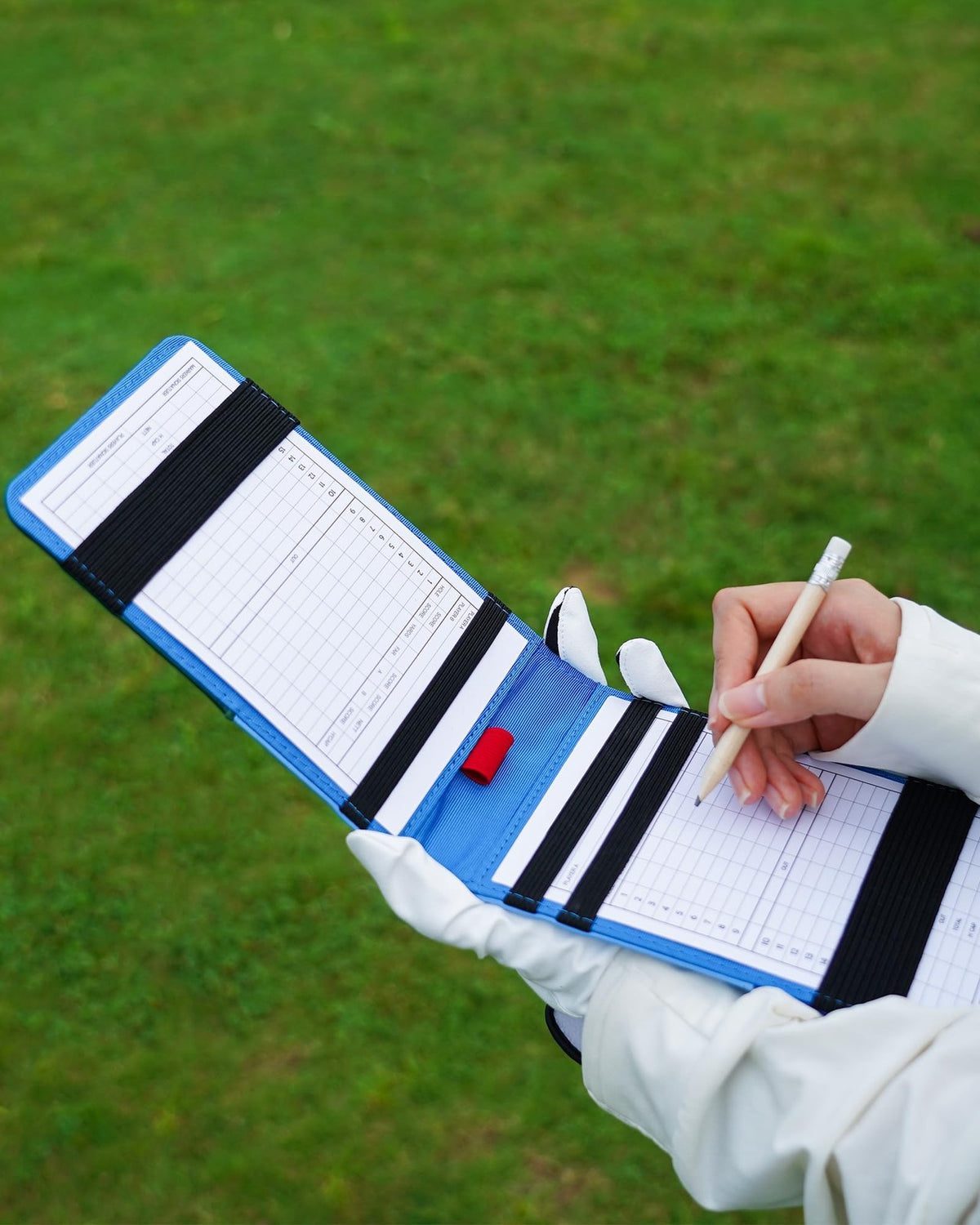 Golf Scorecard Holder Waterproof Leather Yardage Book Cover with Clover Design