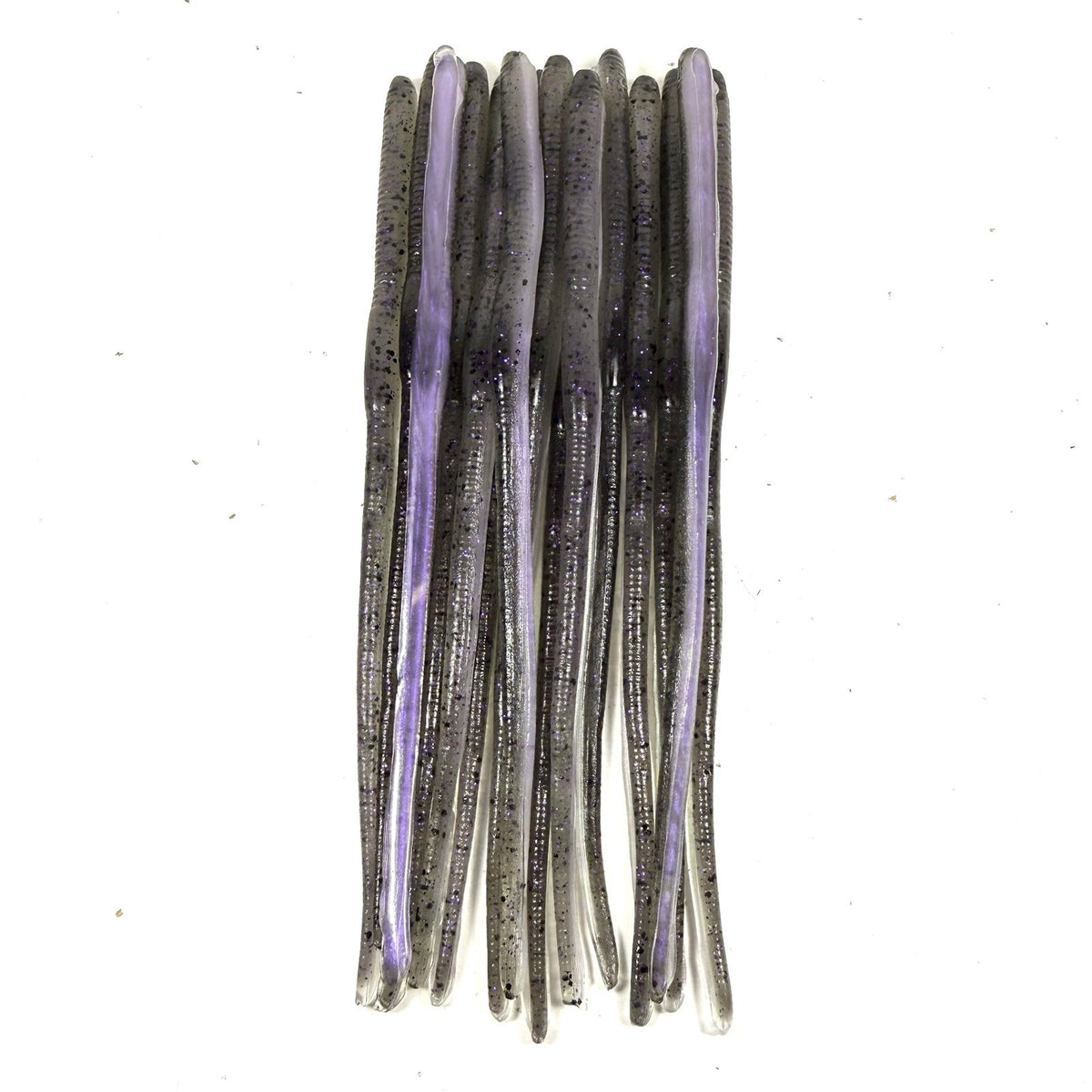 15 Hand Poured 7.5-Inch Purple Ghost Soft Plastic Worms for Fishing