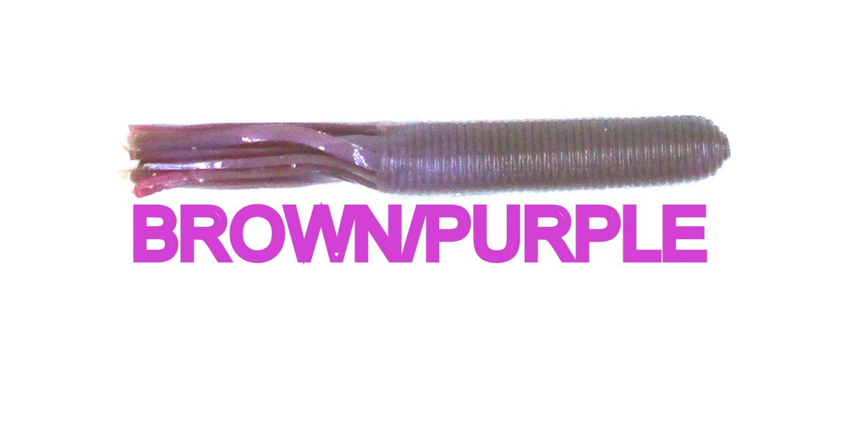 Wave 3-Inch Tiki Tube Swirl Plastic Baits - Brown and Purple, 30 Pack