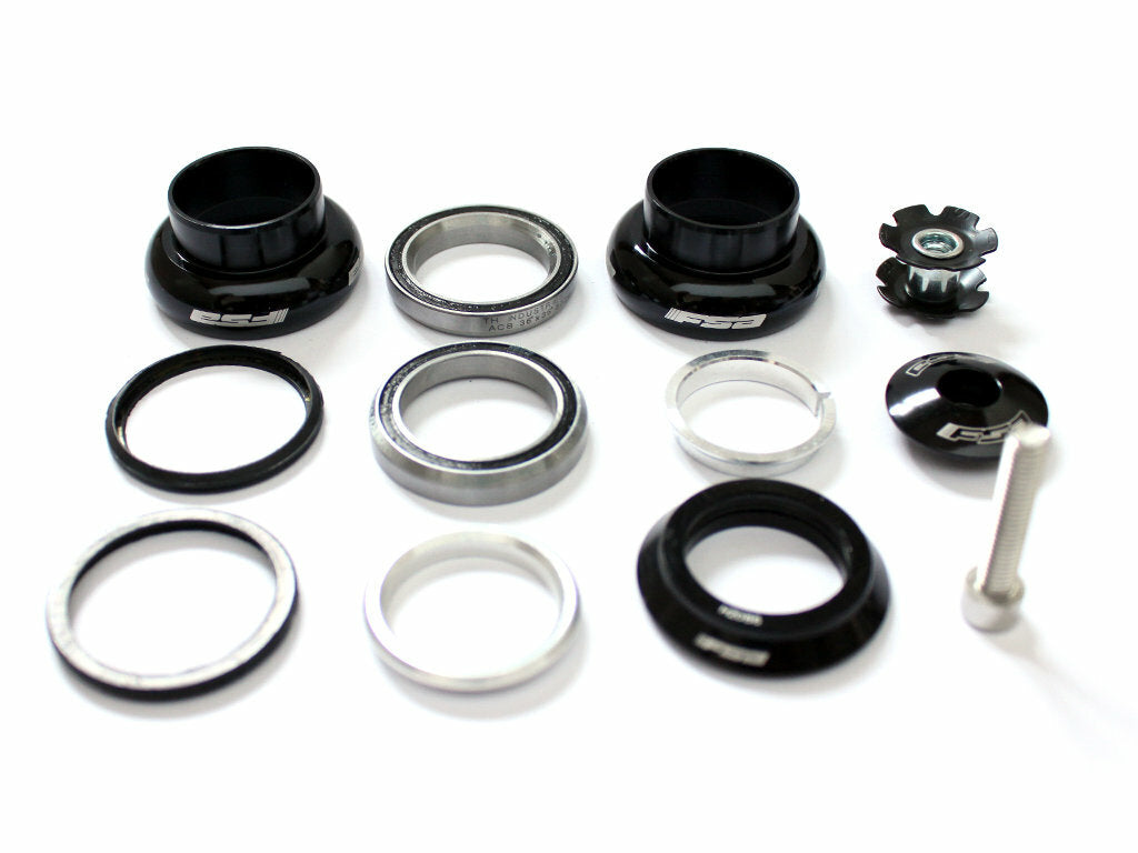 1-Inch Threadless Bike Headset with Sealed Bearings and Top Cap - Black