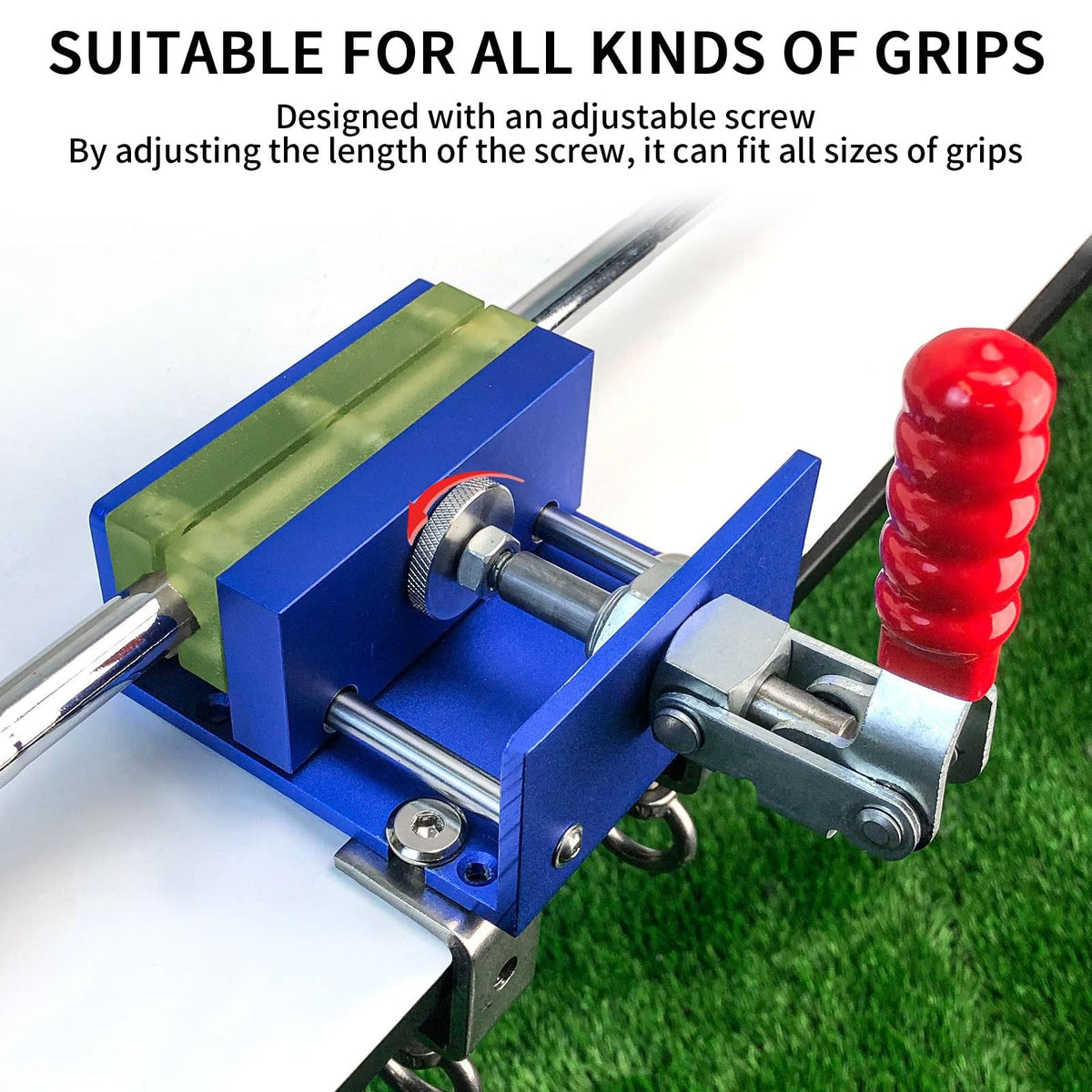 Golf Club Regrip Kit with Vise Clamp, Grip Tape, Solvent & Knife – Drill-Free Installation