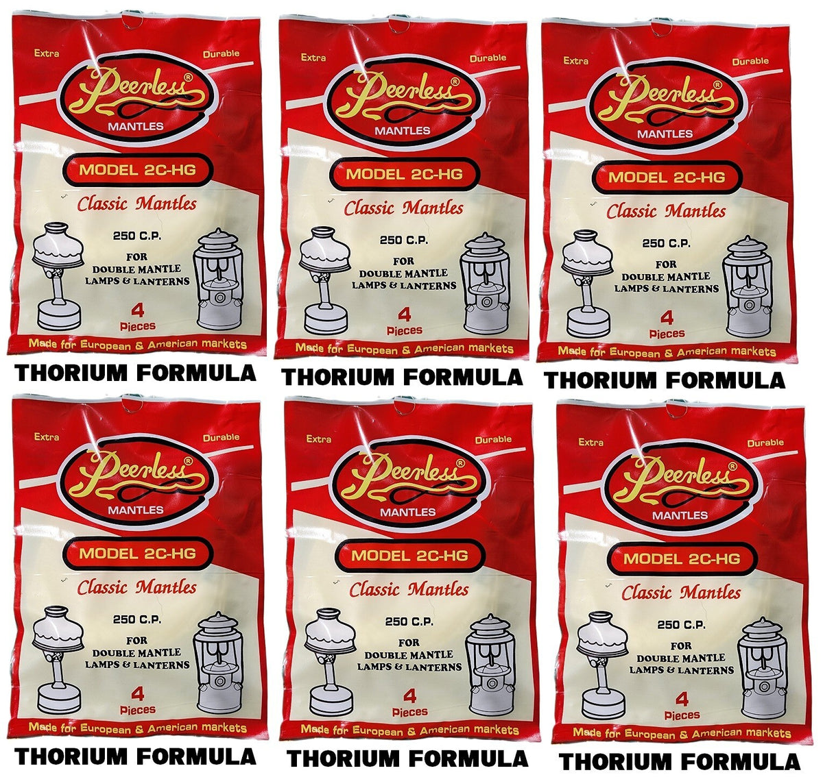 Peerless 2C-HG Mantles 24 Pack - Original Bright Formula #21 for Gas Lanterns