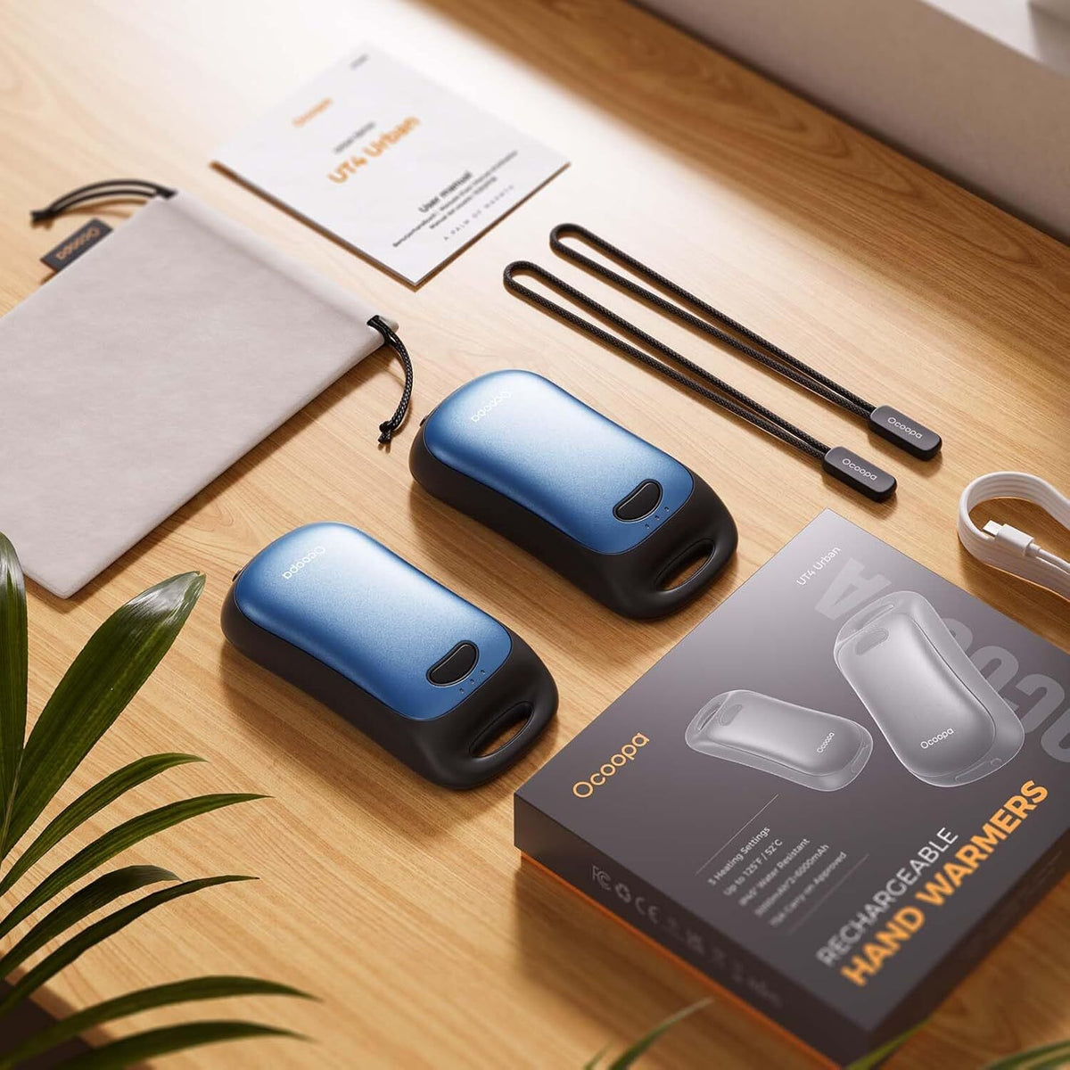 Rechargeable Waterproof Hand Warmers with 6000mAh Power Bank for Camping and Outdoor