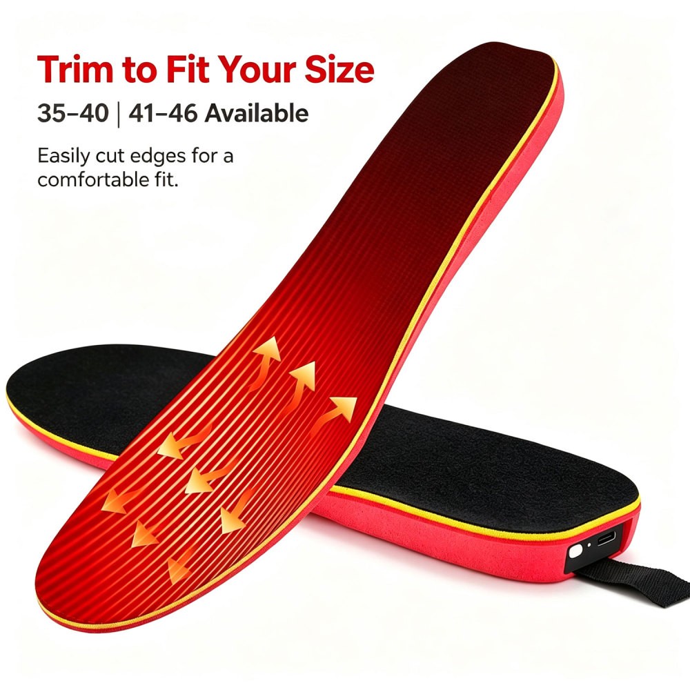 Rechargeable Heated Insoles for Men and Women - App Control Winter Foot Warmers