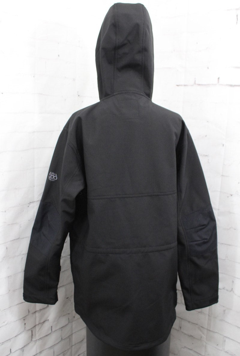 Men's Utility Softshell Jacket - Black, Waterproof & Breathable, Large
