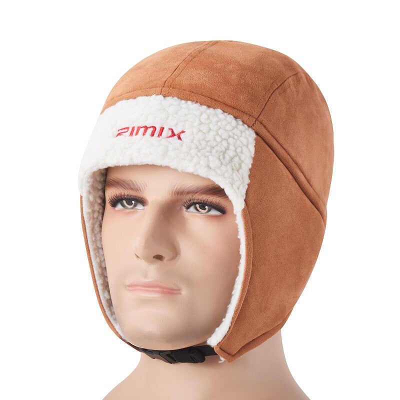 Winter Fleece Ski Hat with Ear Flaps Windproof Thermal Cap for Cold Weather