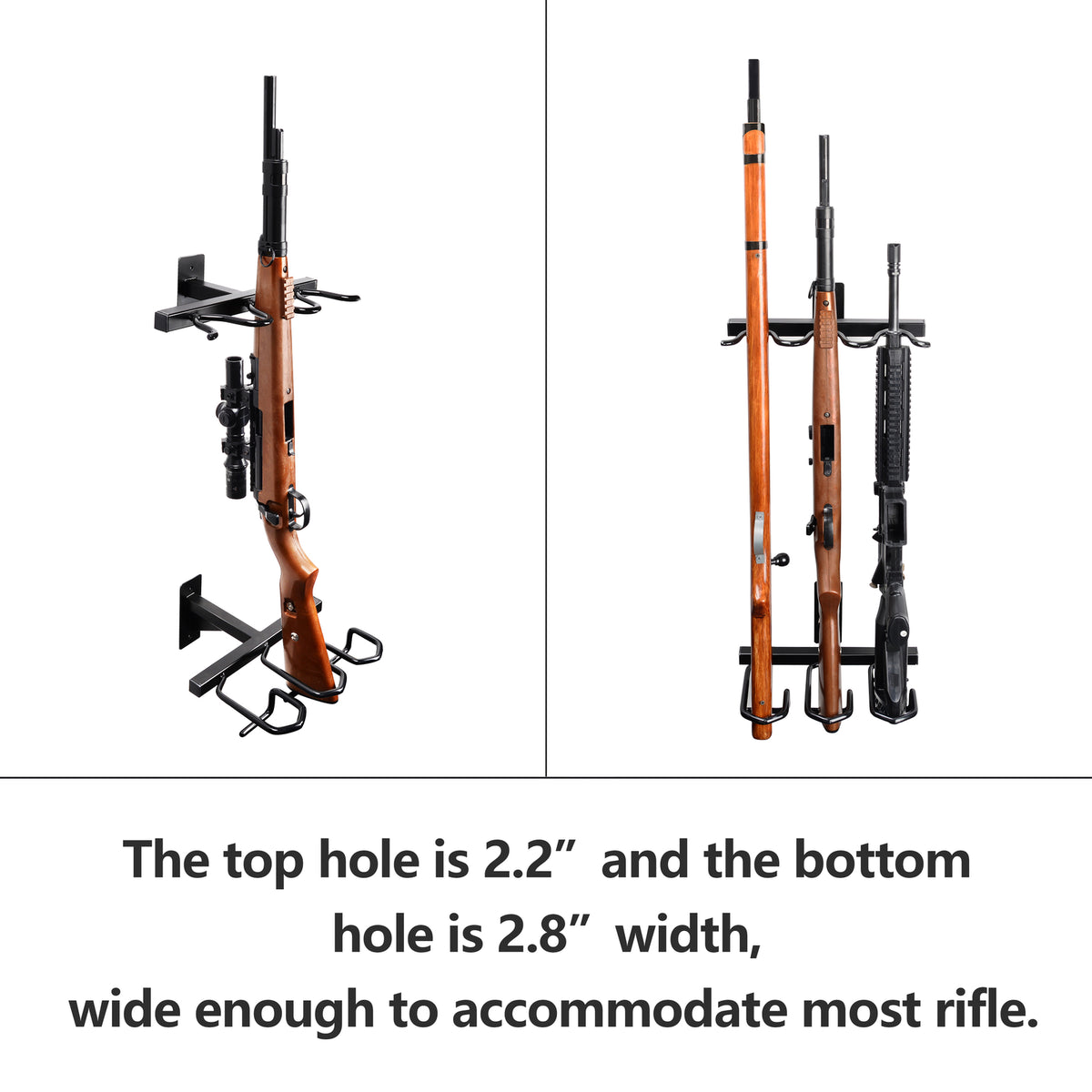 Heavy Duty Wall Mount Gun Rack for Rifles and Shotguns - Steel