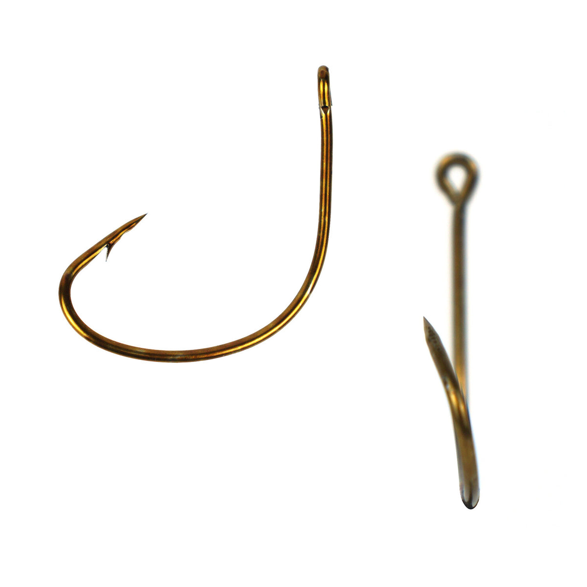 Bronze Offset Fishing Hooks - Assorted Sizes & Quantities for Freshwater & Saltwater Fishing