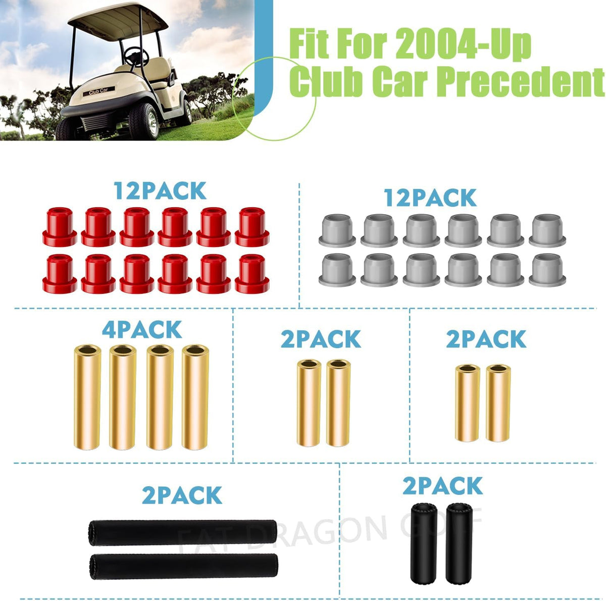 Polyurethane Bushing Kit for Club Car Precedent Golf Cart Suspension