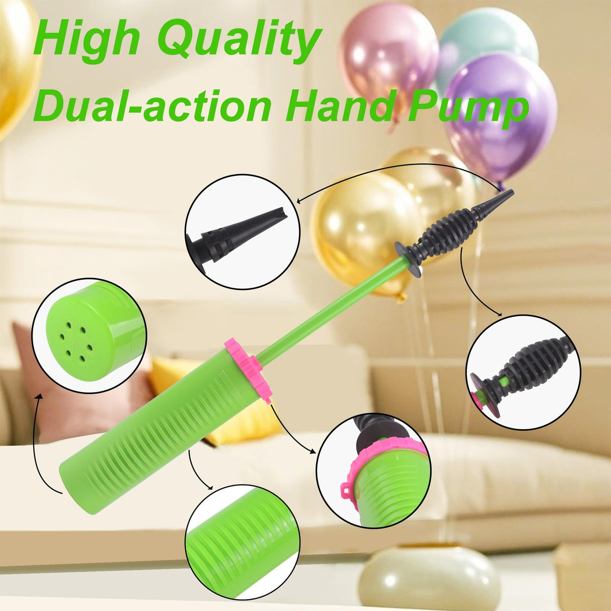 Balloon Pump Kit with 100 Assorted 260 Balloons for Party Decoration